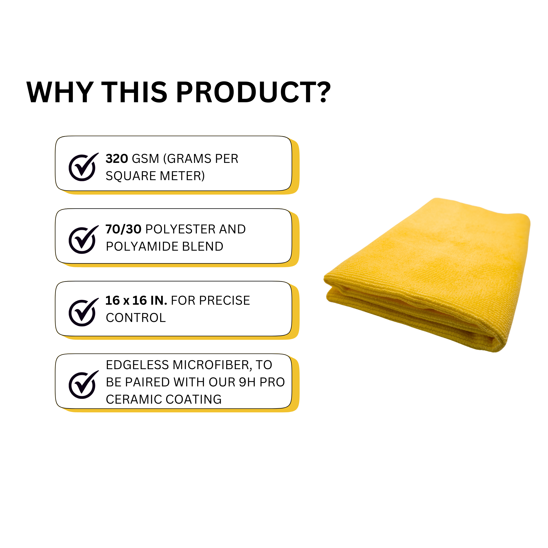 EDGELESS CERAMIC COATING TOWEL - 320 GSM