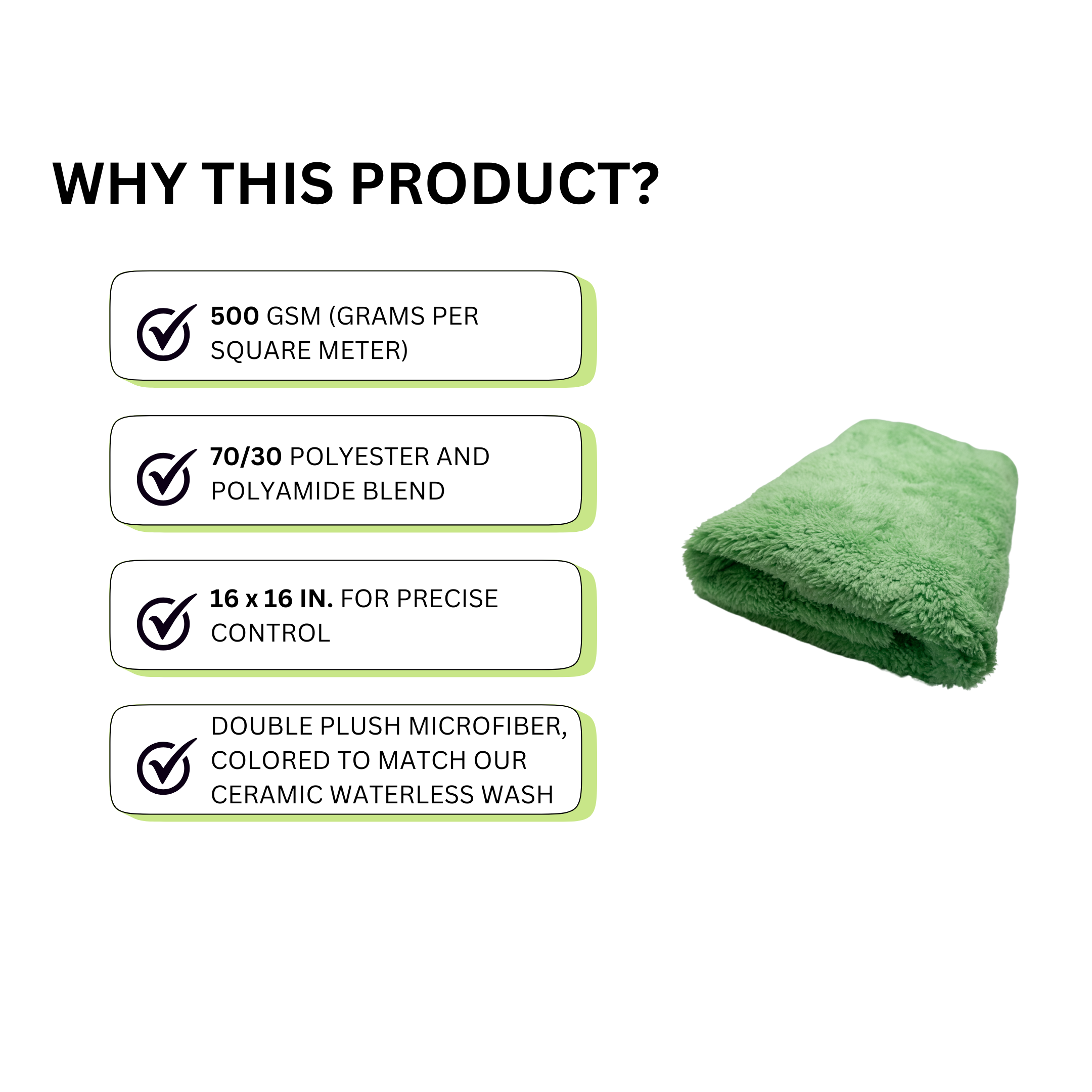 DOUBLE PLUSH WATERLESS WASH TOWEL - 500 GSM